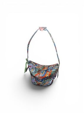 Vera Bradley Quilted Floral Bucket Shoulder Bag in Orange, Blue, Green
